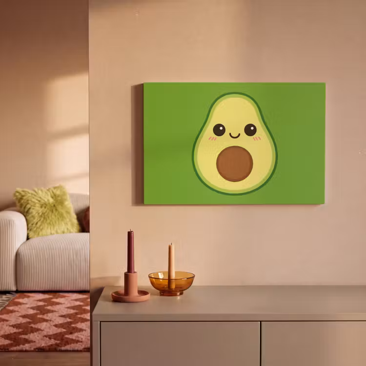 Avocado - Groen - Speels canvas 2cm klein -sfeer1