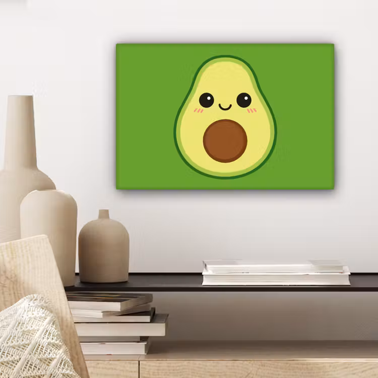 Avocado - Groen - Speels canvas 2cm klein -sfeer6