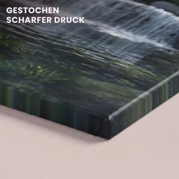 Beek - Waterval - Natuur - Groen canvas 2cm klein -closeup_print_DE