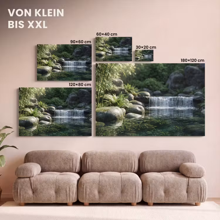 Beek - Waterval - Natuur - Groen canvas 2cm klein -Xsfeer8_DE