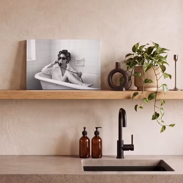 Bad - Vrouw - Zwart - Wit canvas 2cm klein -closeup_print_DE