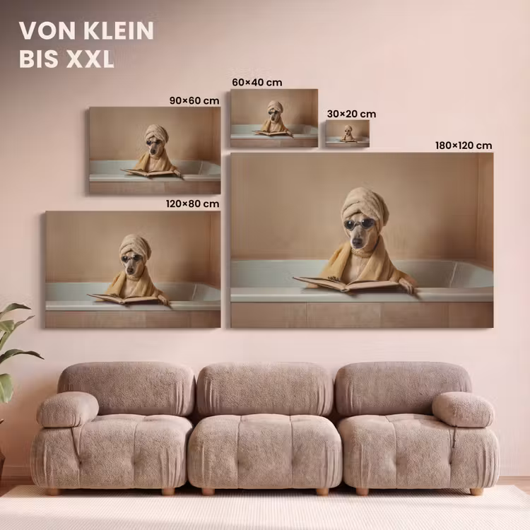 Bad - Hond - Boek - Zonnebril canvas 2cm klein -Xsfeer8_DE