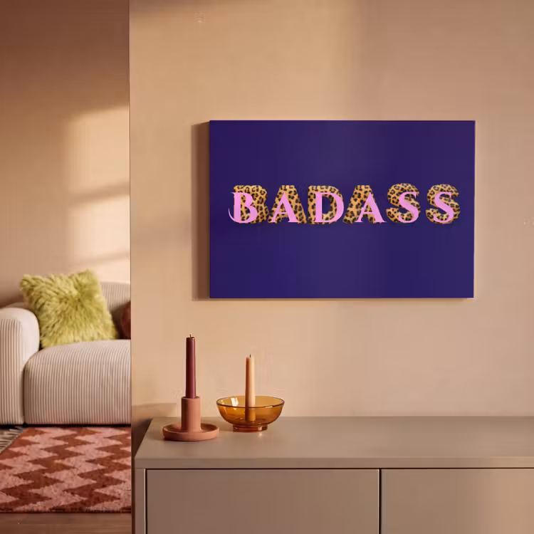 Badass - Panterpint - Schaduw - Roze canvas 2cm klein -sfeer1