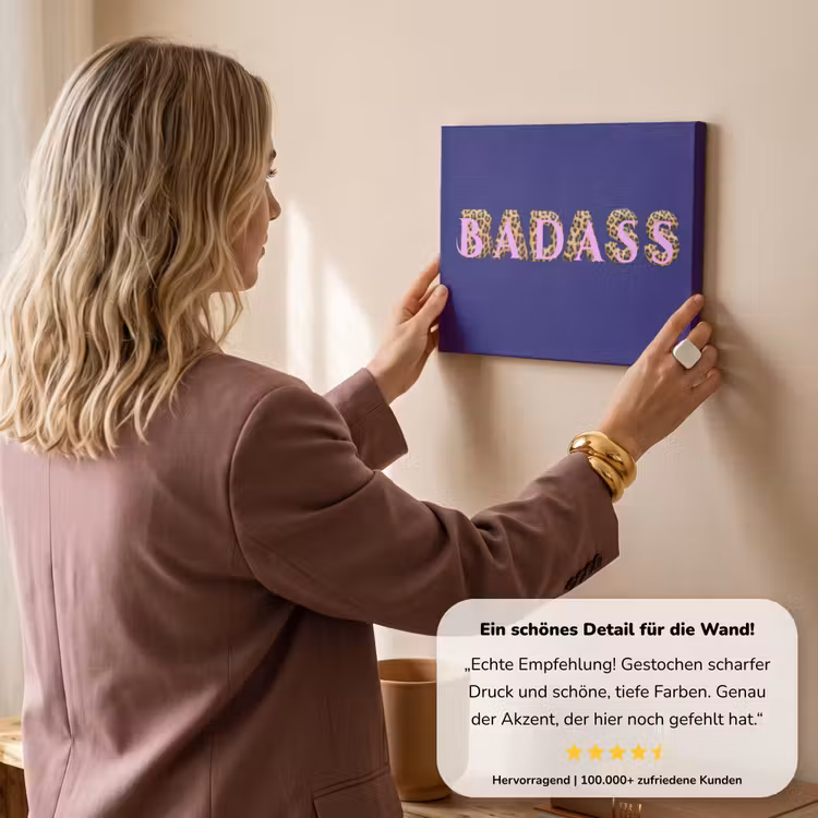 Badass - Panterpint - Schaduw - Roze canvas 2cm klein -sfeer3