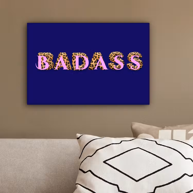 Badass - Panterpint - Schaduw - Roze canvas 2cm klein -closeup_print_DE