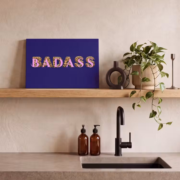 Badass - Panterpint - Schaduw - Roze canvas 2cm klein -uniquesellingpoint_afwerking-onlywow_DE
