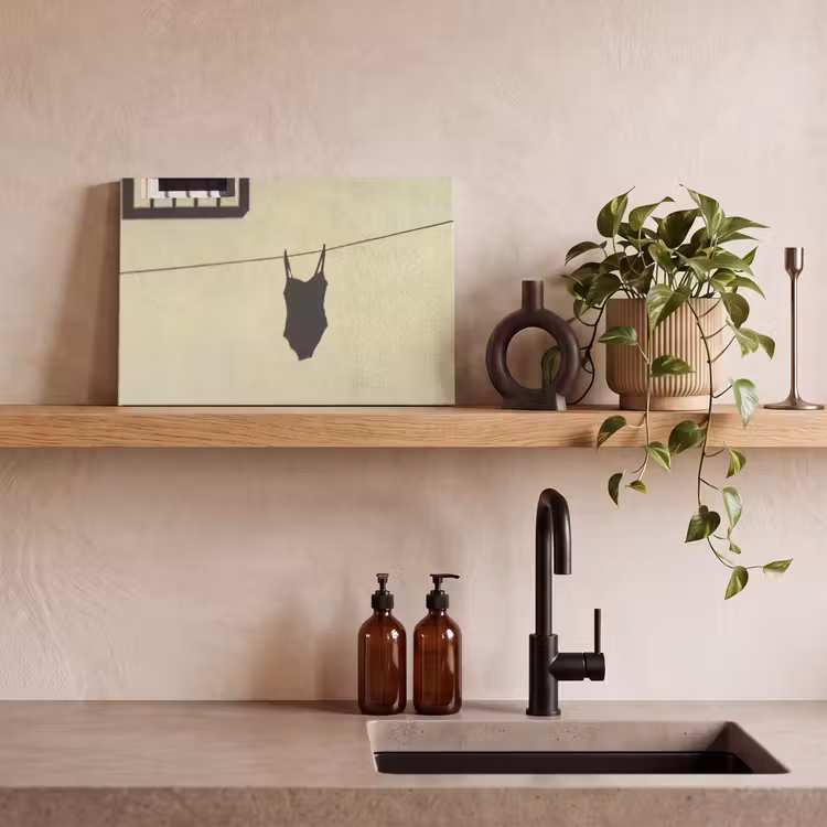 Badpak - Schaduw - Muur - Zomer - Minimalistisch canvas 2cm klein -sfeer3