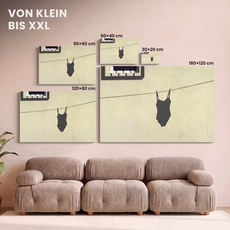 Badpak - Schaduw - Muur - Zomer - Minimalistisch canvas 2cm klein -Xsfeer8_DE