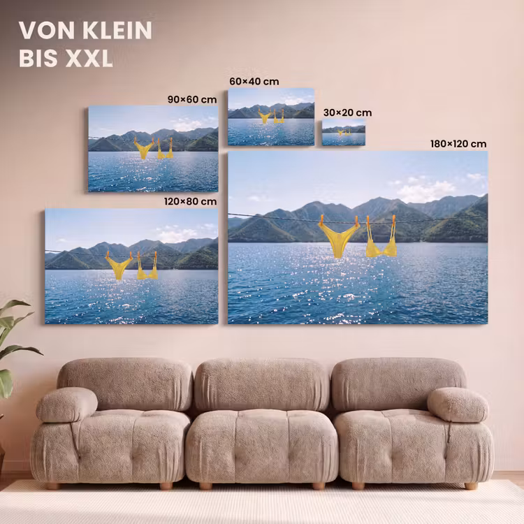 Badmode - Bikini - Zee - Bergen - Geel canvas 2cm klein -Xsfeer8_DE