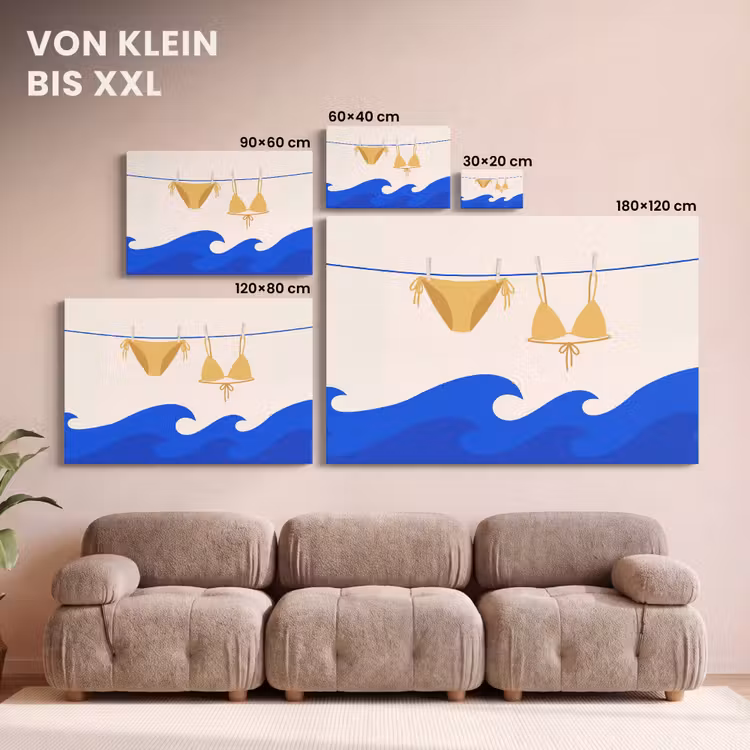 Zwemkleding - Zee - Zomer - Illustratie - Geel canvas 2cm klein -Xsfeer8_DE