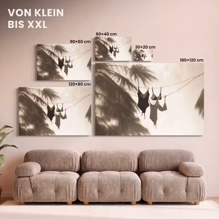 Badkleding - Palmbomen - Schaduw - Tropisch canvas 2cm klein -Xsfeer8_DE