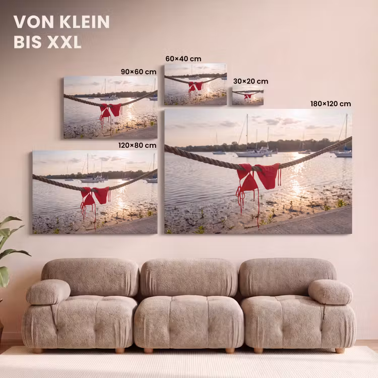 Badkleding - Rood - Zomer - Water - Zonsondergang canvas 2cm klein -Xsfeer8_DE