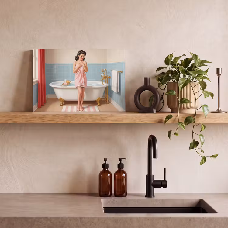 Badkamer - Vrouw - Roze canvas 2cm klein -sfeer6