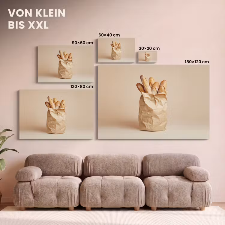 Baguette - Brood - Stokbrood - Beige canvas 2cm klein -Xsfeer8_DE