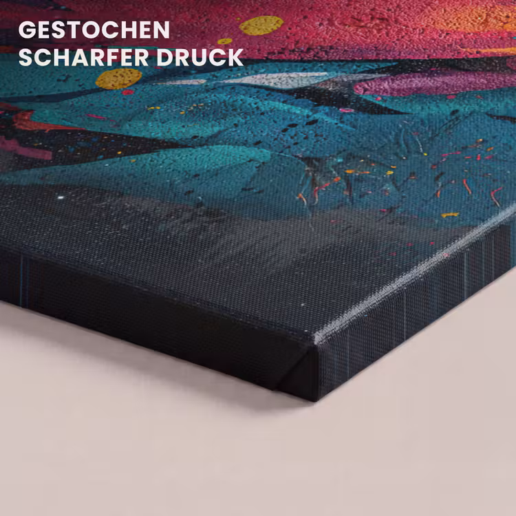 Banen - Golven - Kleurrijk - Abstract canvas 2cm klein -closeup_print_DE