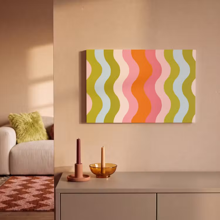 Banen - Golven - Kleurrijk - Verticaal canvas 2cm klein -sfeer1