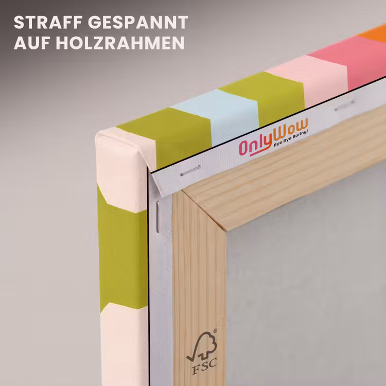 Banen - Golven - Kleurrijk - Verticaal canvas 2cm klein -uniquesellingpoint_afwerking-onlywow_DE