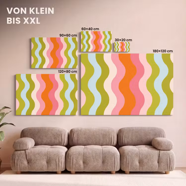 Banen - Golven - Kleurrijk - Verticaal canvas 2cm klein -Xsfeer8_DE