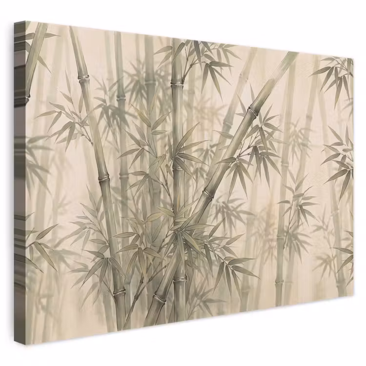 Bamboe - Bladeren - Aziatisch - Groen - Natuur canvas 2cm klein -3d