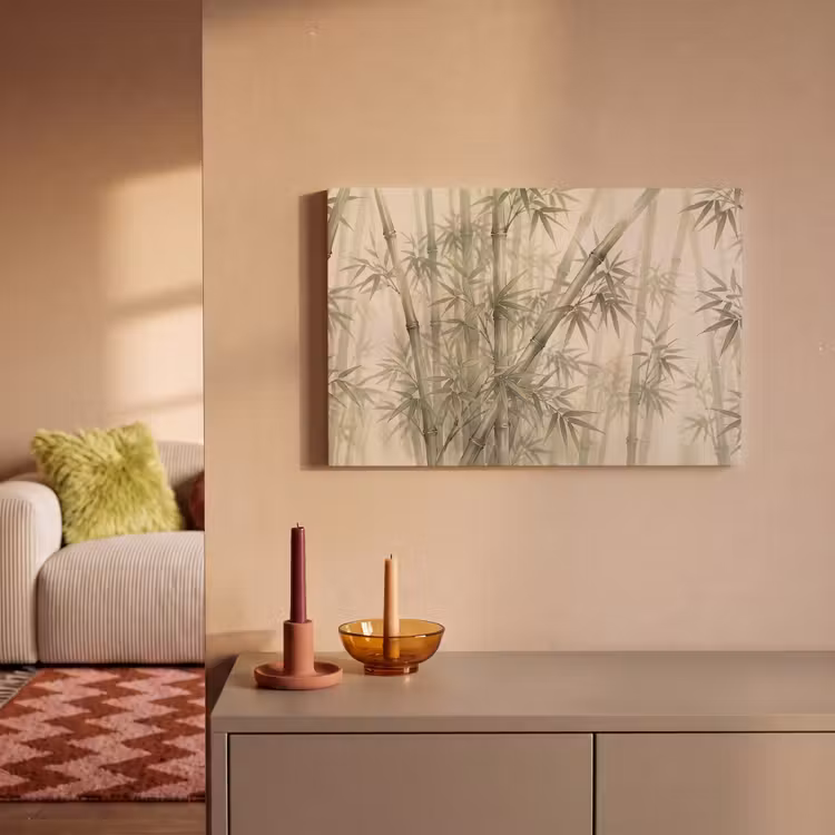 Bamboe - Bladeren - Aziatisch - Groen - Natuur canvas 2cm klein -sfeer1