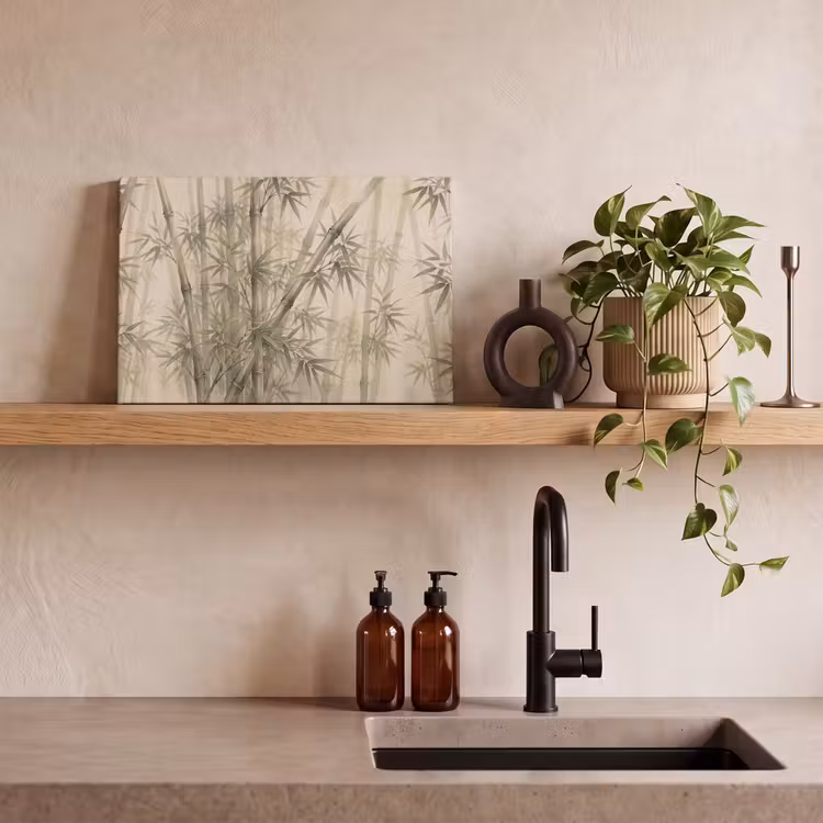 Bamboe - Bladeren - Aziatisch - Groen - Natuur canvas 2cm klein -sfeer3
