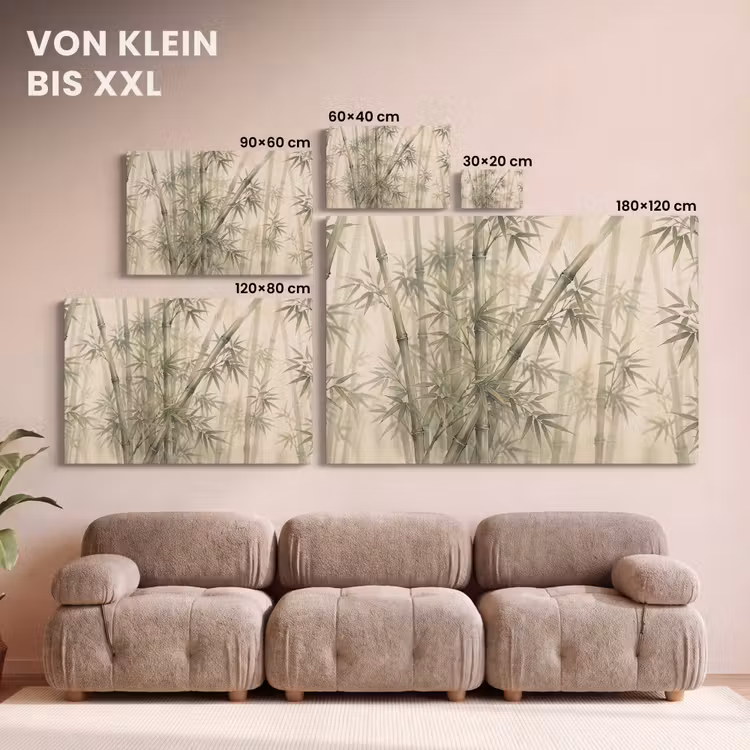 Bamboe - Bladeren - Aziatisch - Groen - Natuur canvas 2cm klein -Xsfeer8_DE