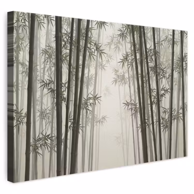 Bamboe - Bos - Mist - Natuur canvas 2cm klein -3d