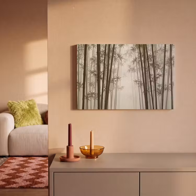 Bamboe - Bos - Mist - Natuur canvas 2cm klein -sfeer1