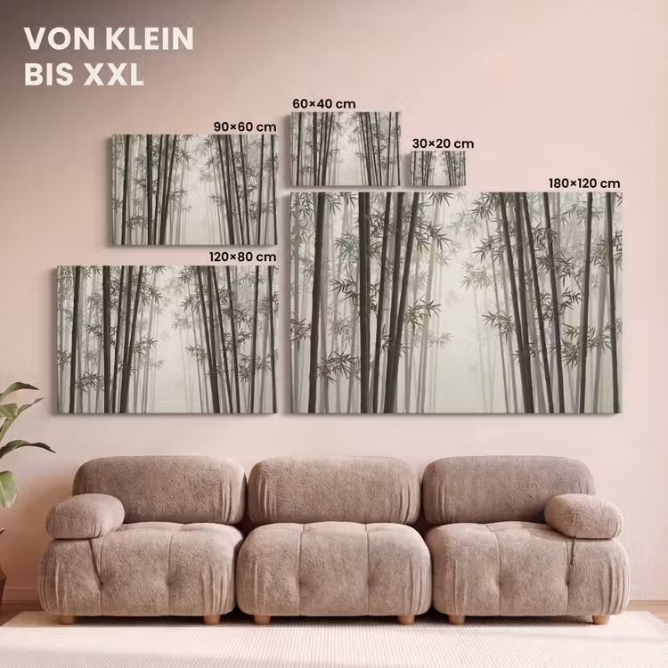 Bamboe - Bos - Mist - Natuur canvas 2cm klein -Xsfeer8_DE