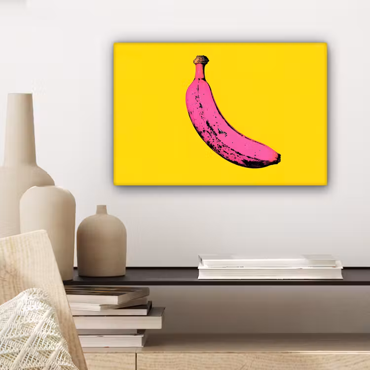 Banaan - Grafisch - Geel canvas 2cm klein -closeup_print_DE