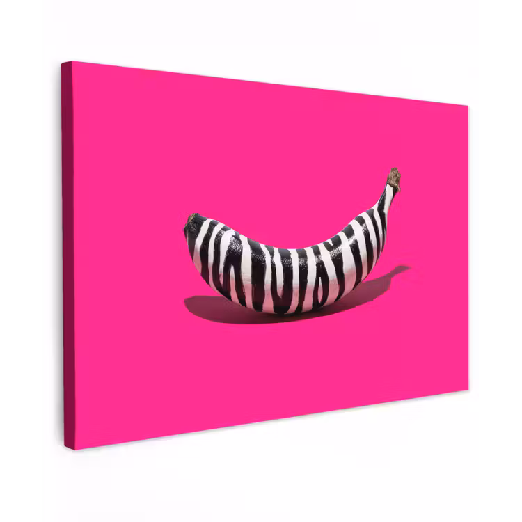 Banaan - Zebraprint - Roze canvas 2cm klein -z3d