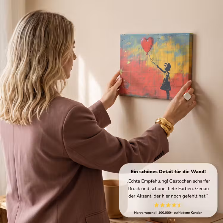 Banksy - Kunst - Graffiti - Meisje - Street art canvas 2cm klein -Xsfeer7_DE