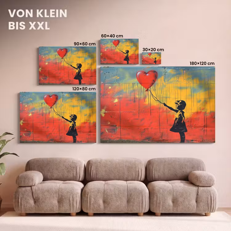 Banksy - Kunst - Graffiti - Meisje - Street art canvas 2cm klein -Xsfeer8_DE