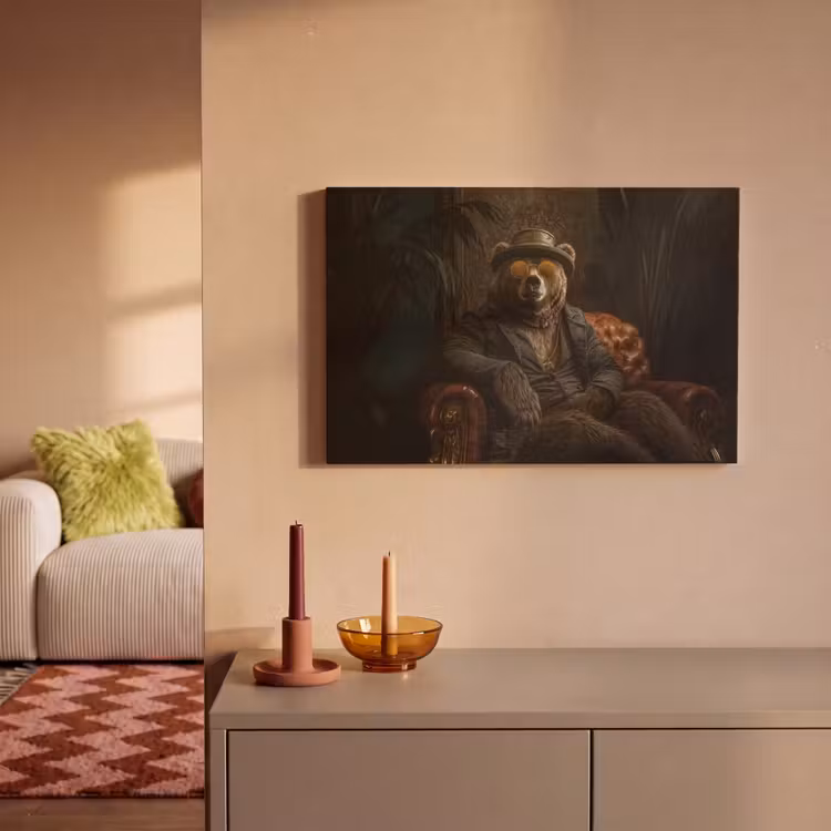 Beer - Bruin - Pak - Hoed canvas 2cm klein -sfeer1