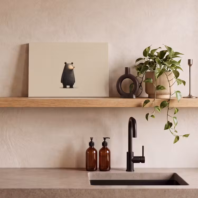 Beer - Donkerbruin - Minimalistisch canvas 2cm klein -sfeer6
