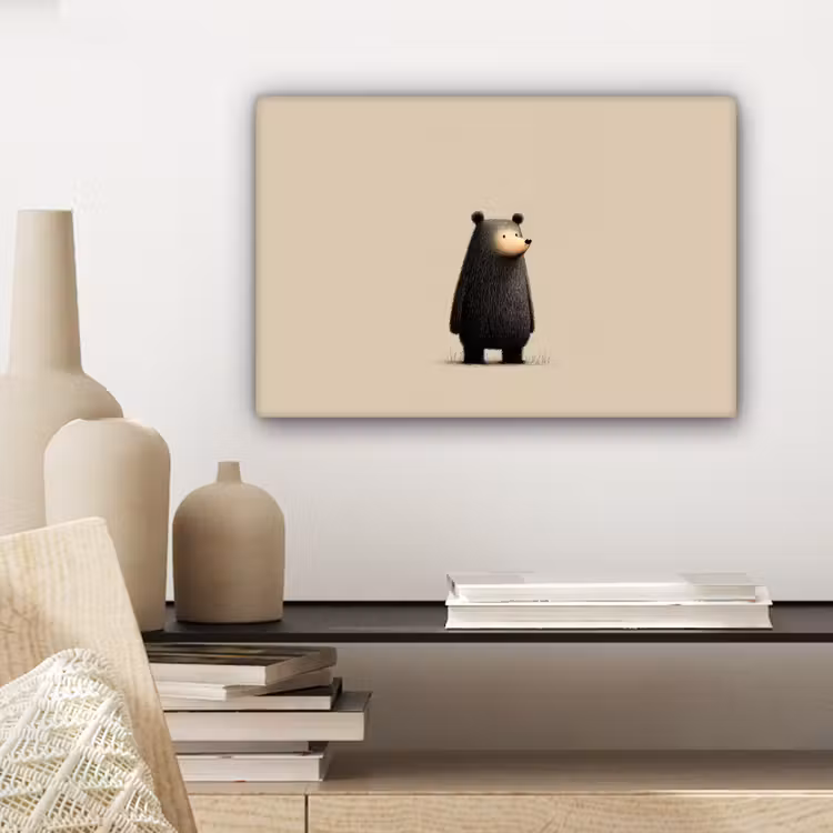 Beer - Donkerbruin - Minimalistisch canvas 2cm klein -closeup_print_DE