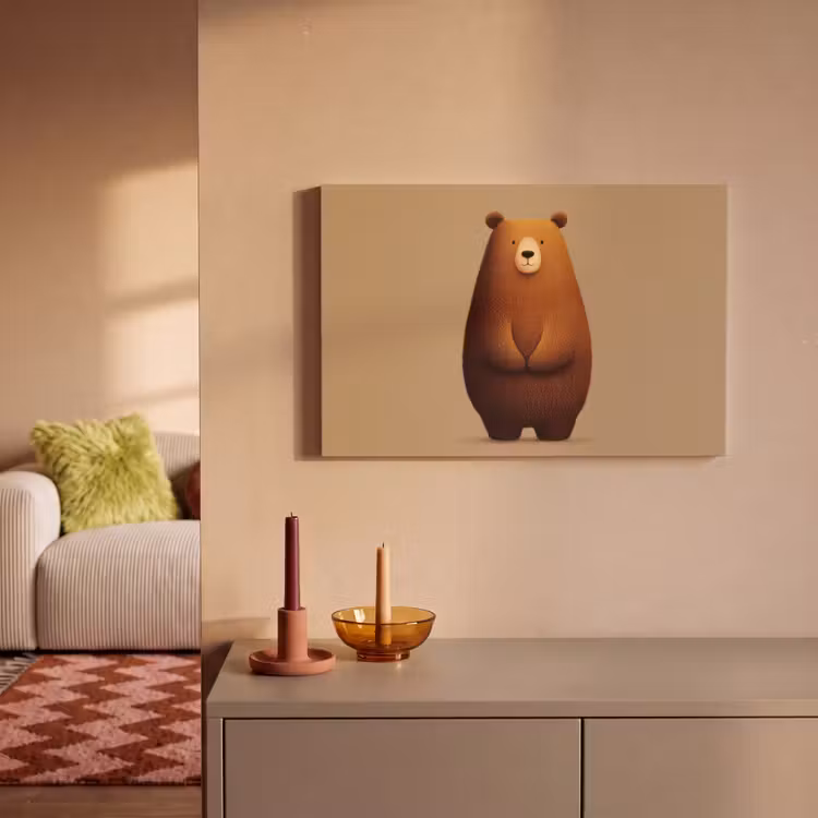Beer - Minimalistisch - Bruin canvas 2cm klein -sfeer1