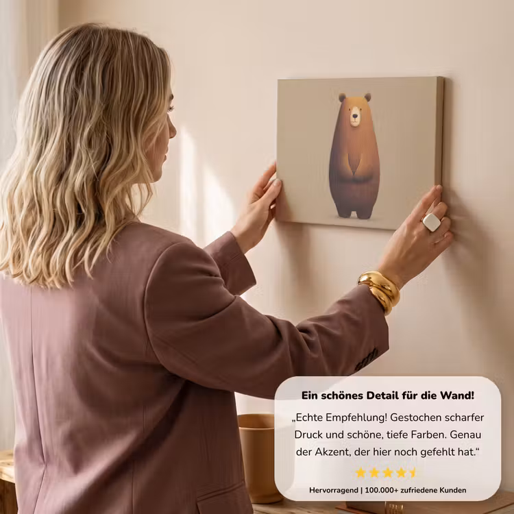 Beer - Minimalistisch - Bruin canvas 2cm klein -Xsfeer7_DE