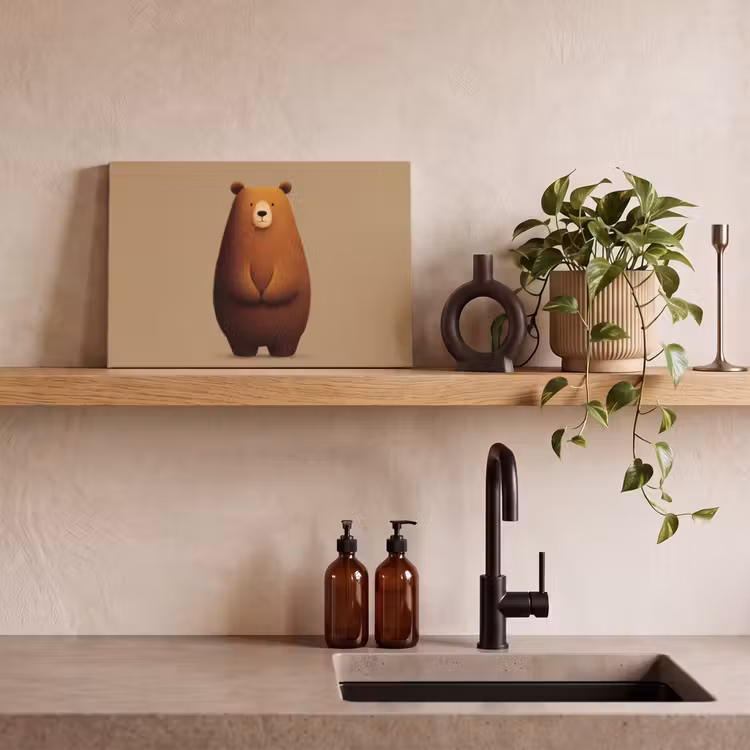 Beer - Minimalistisch - Bruin canvas 2cm klein -sfeer3