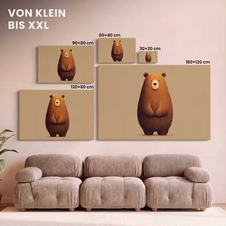 Beer - Minimalistisch - Bruin canvas 2cm klein -Xsfeer8_DE