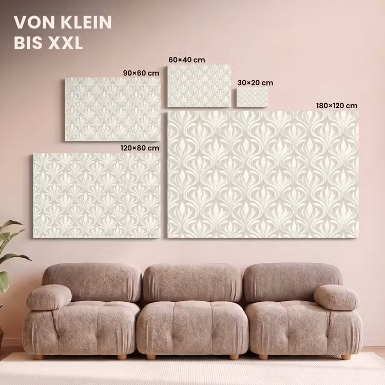 Barok - Patroon - Beige canvas 2cm klein 34 -Xsfeer8_DE