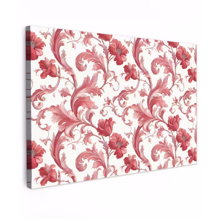 Barok - Patroon - Rood canvas 2cm klein 34 -z3d