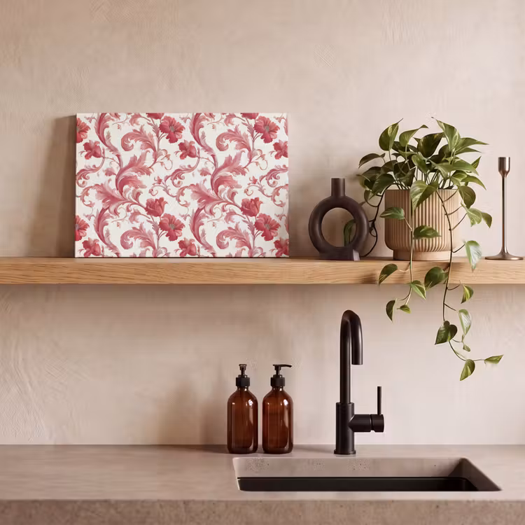 Barok - Patroon - Rood canvas 2cm klein 34 -sfeer3