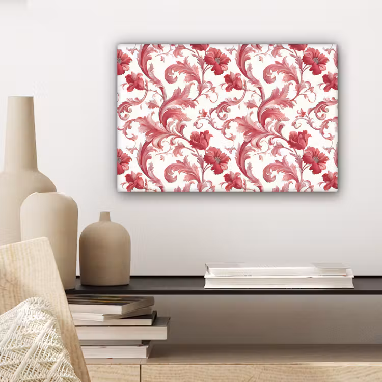 Barok - Patroon - Rood canvas 2cm klein 34 -sfeer6