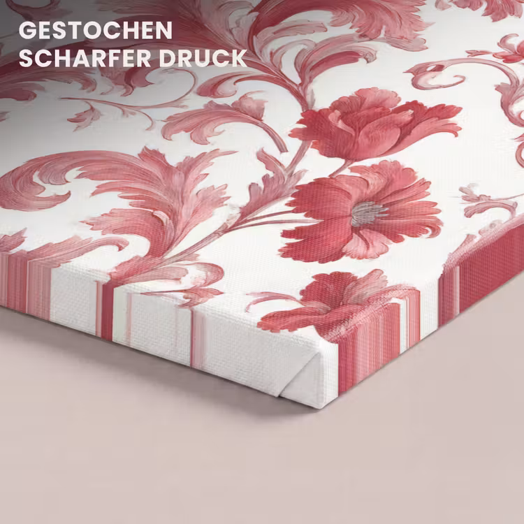 Barok - Patroon - Rood canvas 2cm klein 34 -closeup_print_DE