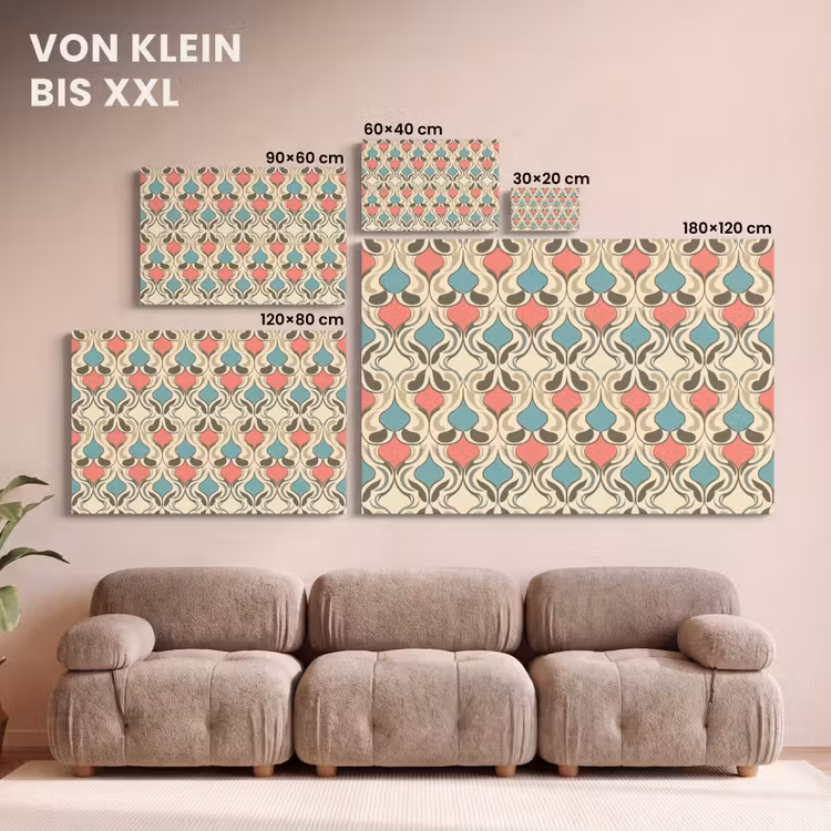 Barok - Retro - Kleurrijk canvas 2cm klein 34 -Xsfeer8_DE