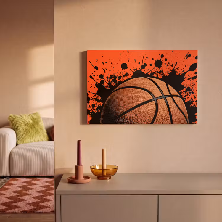 Basketbal - Verf - Sport - Oranje canvas 2cm klein -sfeer1
