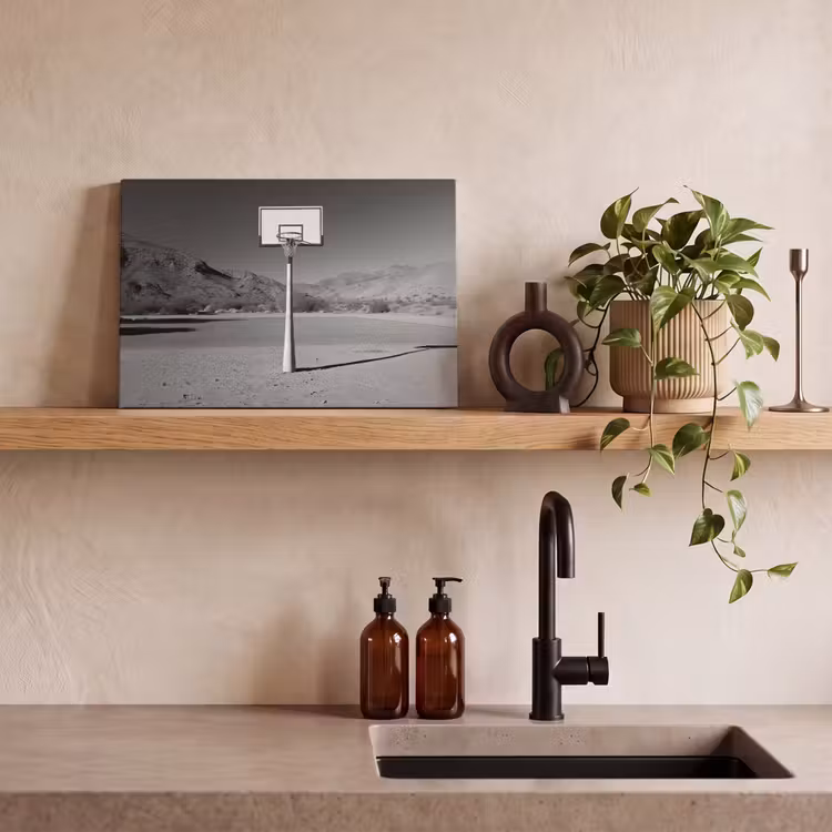Basketbalpaal - Landschap - Zand - Wit canvas 2cm klein -closeup_print_DE