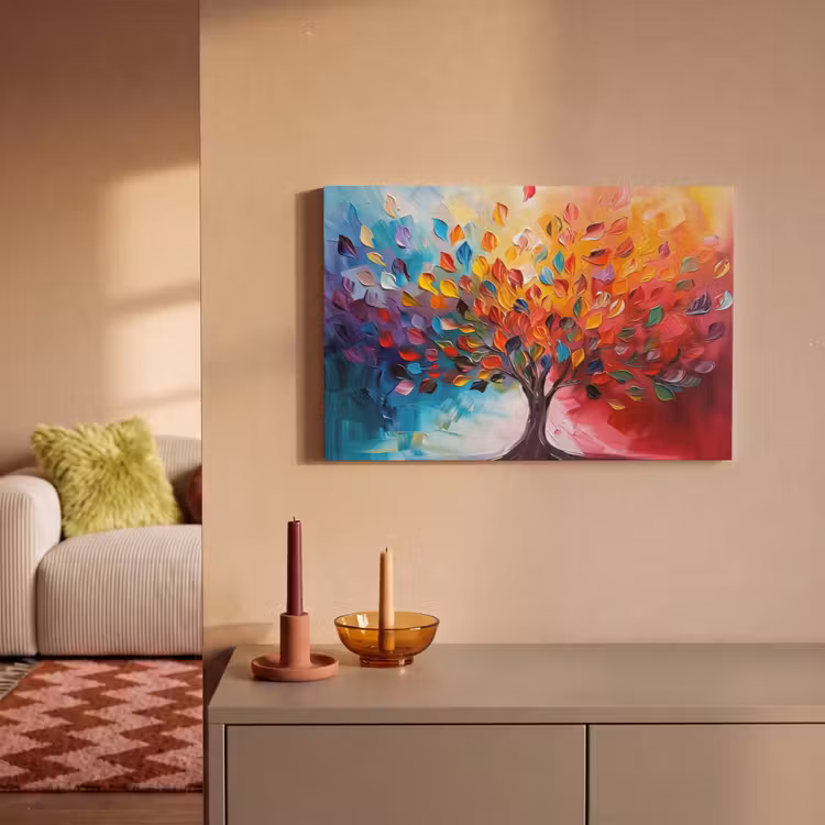 Boom - Levensboom - Kleurrijk - Abstract canvas 2cm klein -sfeer1