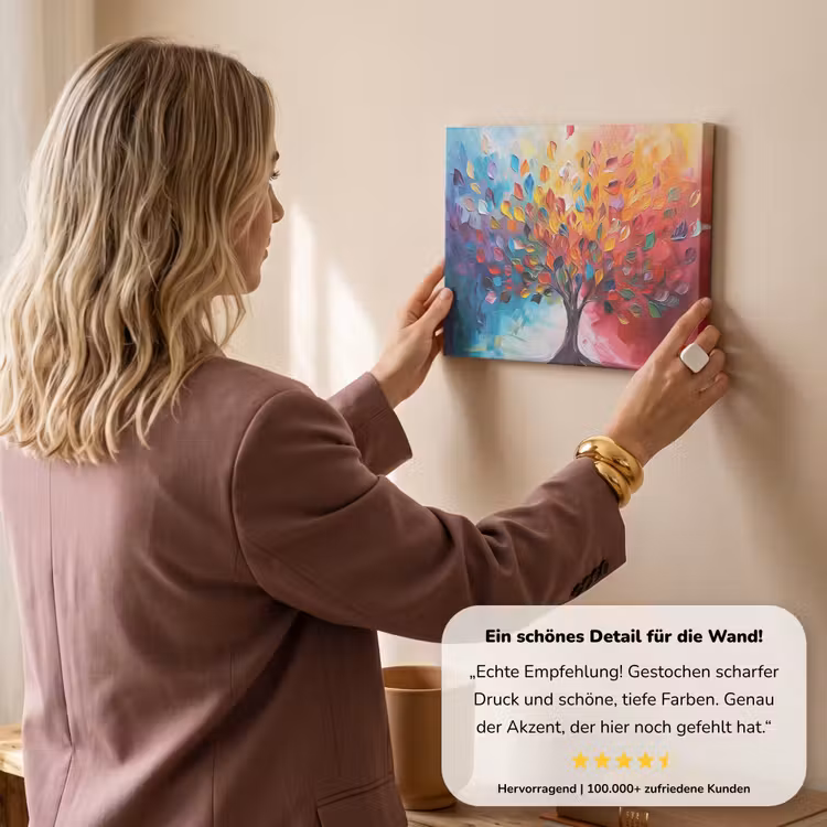 Boom - Levensboom - Kleurrijk - Abstract canvas 2cm klein -sfeer3
